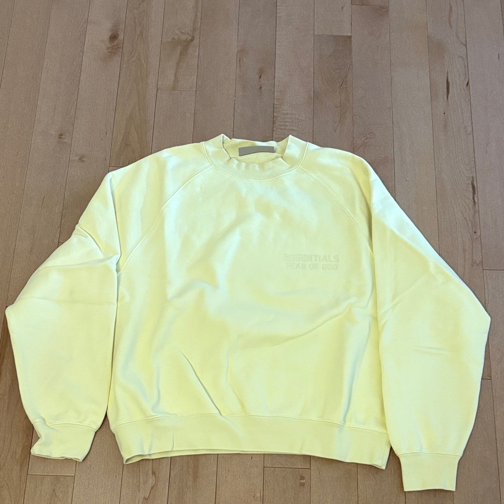Essentials Fear of God Men's Crewneck Sweater in butter color